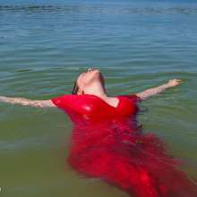 Wamtastic Jessica: Wet Red Jumpsuit