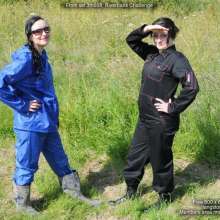 DungeonMasterOne: Riverbank Mud Challenge: Honeysuckle in rainwear, Rosemary in overalls!