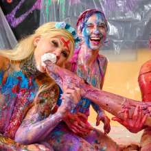 messyhot: 6 Girls Get Messy Record Breaking Sploshing Scene Part 2