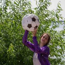 Wet Live Team: Anhelina in Leggings Swam and Played with a Ball, Sport