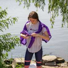 Wet Live Team: Anhelina in Leggings Swam and Played with a Ball, Sport