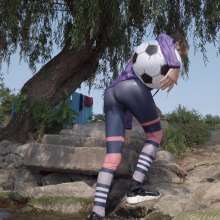 Wet Live Team: Anhelina in Leggings Swam and Played with a Ball, Sport