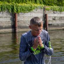 Wet Live Team: Artem Was Happy to Get Wet in Full View!  Nice Wet Look