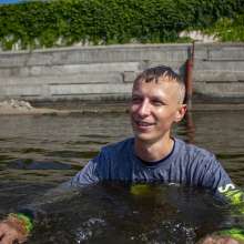 Wet Live Team: Artem Was Happy to Get Wet in Full View!  Nice Wet Look