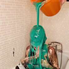 ErinMoore: Erin Gets Gunged in Dark Green and Black!