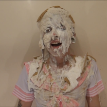 RevSlymsford: Kaydens Takes Great Pies In A Cute Pink and White Outfit