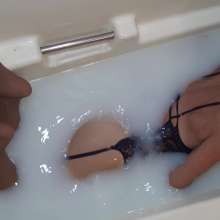 Jayce: Milky Bath Lingerie 2 Nude, Handstands, Headdunks, Orgasms!