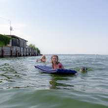 Wet Live Team: Nastya Wet Fun on an Inflatable Mattress in Public, No Bra