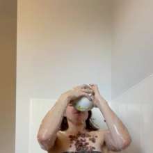 WAMfuns Messy Forfeits: Queen Peach Porridge And Cereal In Black Dress