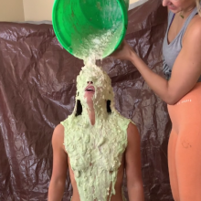 Slimed Models: New Model April Gets a Bucket of Our Nasty Fish Slime... Butt Naked!