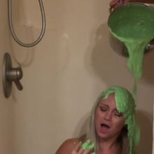 Slimed Models: Dani Gets Green Slimed Naked
