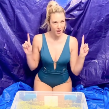 Slimed Models: Scarlett Bobbing For Apples (in Slime)