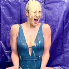 Slimed Models: Scarlett Bobbing For Apples (in Slime)