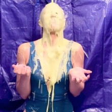 Slimed Models: Scarlett Bobbing For Apples (in Slime)