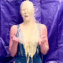 Slimed Models: Scarlett Bobbing For Apples (in Slime)