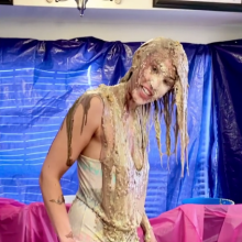 Slimed Models: Scarlett Gets Two huge Sloppy Slimings and a Pie in the Face