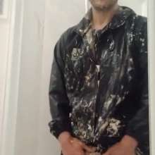 Messy Mark: Wet and Gunged Wearing Jeans and Raincoat