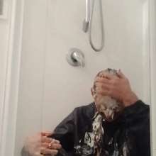 Messy Mark: Wet and Gunged Wearing Jeans and Raincoat