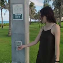 WetPlace: Wonder Kris Playing In The Waves In Black Dress