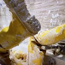 Pieparazzi: Messy In Yellow Rubber Rainwear And Wellies