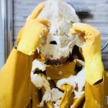 Pieparazzi: Messy In Yellow Rubber Rainwear And Wellies