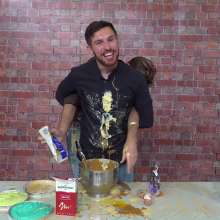 WamtasticUK: Adam and James Messy Cookery Lesson and Pie Fight