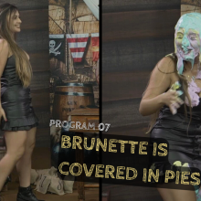 walking the plank: Pie covered brunette teaser--Lariane is covered in pies in Program 7 (Old)