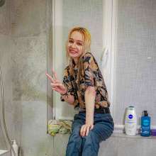 Wet Live Team: Charming Mila Got Completely Wet in the Bathroom
