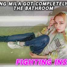 Wet Live Team: Charming Mila Got Completely Wet in the Bathroom