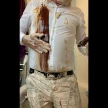 wamgame1: Danny Covers His White Shirt in Chocolate