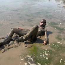 Wamgirlx: Estuary Mud Girl Playing in the Nude