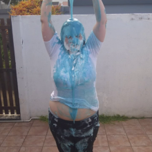 Darkabyss445: Getting Messy with Blue Gunge/slime and Pie