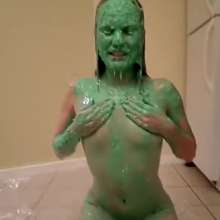 Slimed Models: Kylie Green Slimed Naked