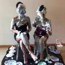 XXXMESS: Messy Milfs Sloptober 25th video available!  Dressed up and pied!