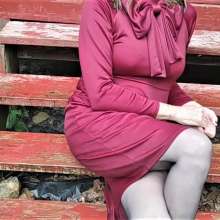 MadelineOasis: Red Pussy Bow Dress Soaked in the Rain