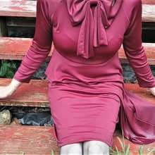 MadelineOasis: Red Pussy Bow Dress Soaked in the Rain