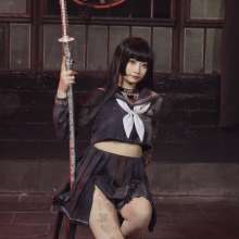 RSSRuinStreetStyle: Yakuza Jk Girl Fully Socked in Rain With Tattered Japanese Sailor Uniform