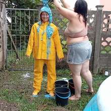 Thefetishgirl: Yellow Rainwear Messy Fun