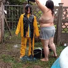 Thefetishgirl: Yellow Rainwear Messy Fun
