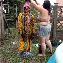 Thefetishgirl: Yellow Rainwear Messy Fun