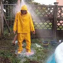 Thefetishgirl: Yellow Rainwear Messy Fun
