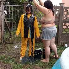Thefetishgirl: Yellow Rainwear Messy Fun