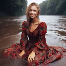 Wetmaxiskirts: Glamour AI Wetlook: wet+muddy elegant Victorian gowns (Bing Image Creator)
