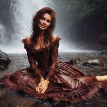 Wetmaxiskirts: Glamour AI Wetlook: wet+muddy elegant Victorian gowns (Bing Image Creator)