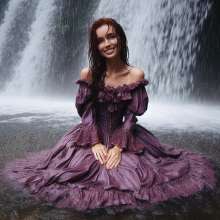 Wetmaxiskirts: Glamour AI Wetlook: wet+muddy elegant Victorian gowns (Bing Image Creator)
