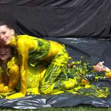 Lara_eurowam: Andreea and Reka Had Fun with Yello Slime Again-T597c3
