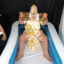 CheekyLuna: CheekyLuna's Pied And Gunged In Stocks And Tie Side Bikini