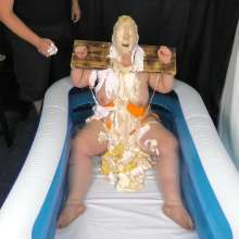 CheekyLuna: CheekyLuna's Pied And Gunged In Stocks And Tie Side Bikini
