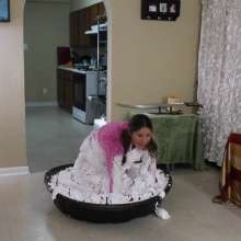 MewMew: Coming Home in a Fuzzy Sweater and Playing a Giant Pie!