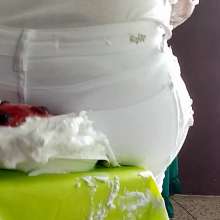 AngieWAM: Crazy Waitress: Angie's Outfit Is Ruined with Cherry Pies